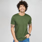 Basic Army Green Half Sleeves T-Shirt