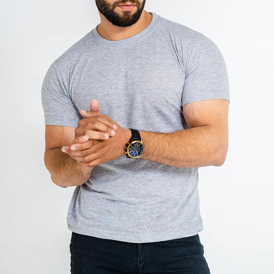 Basic Heather Grey Half Sleeves T-Shirt