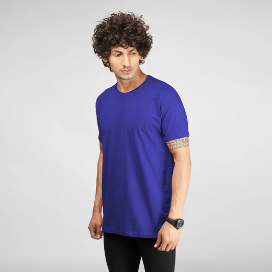 Basic Royal Blue Half Sleeves T-Shirt