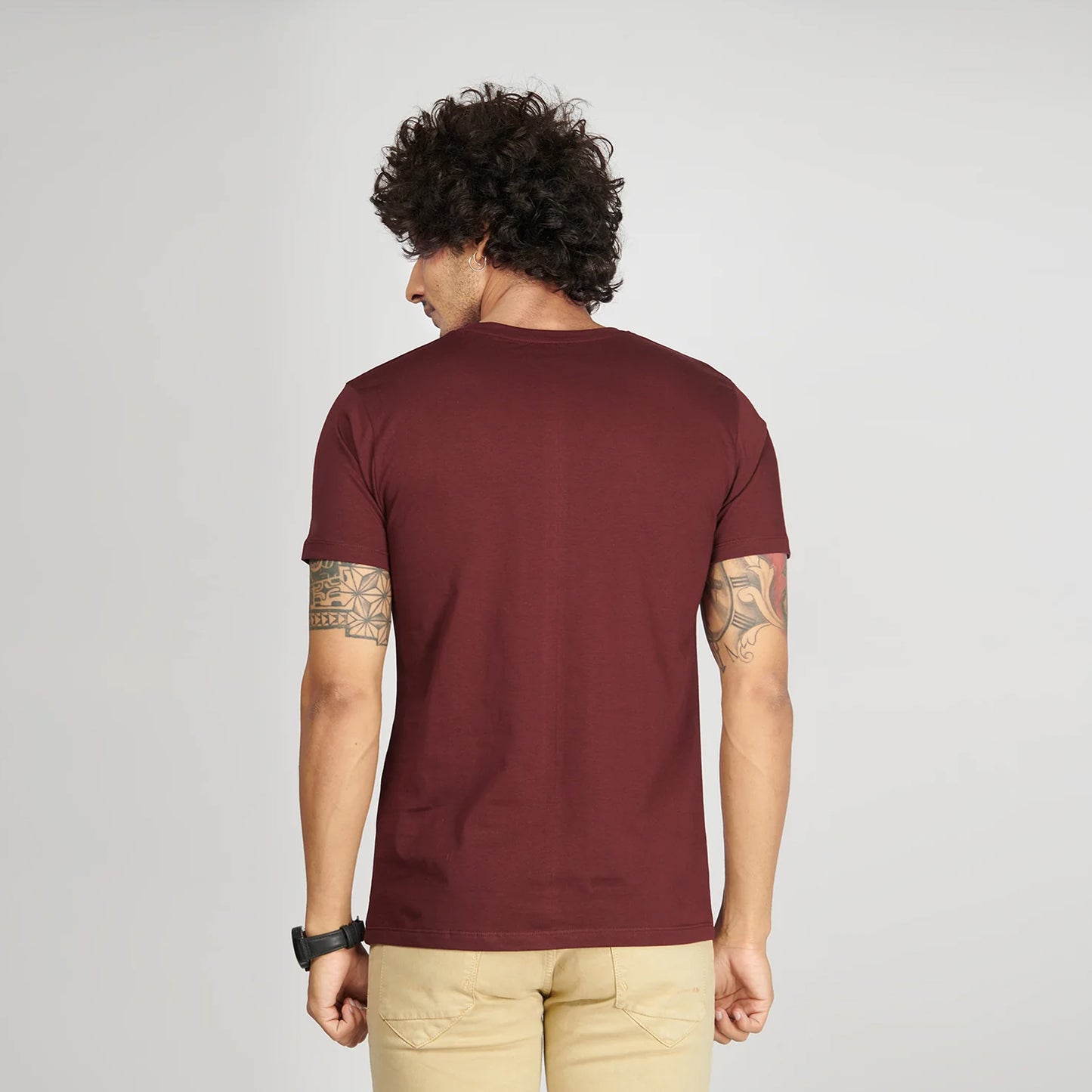 Basic Maroon Half Sleeves T-Shirt