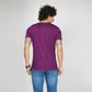 Basic Dark Purple Half Sleeves Crew T-Shirt