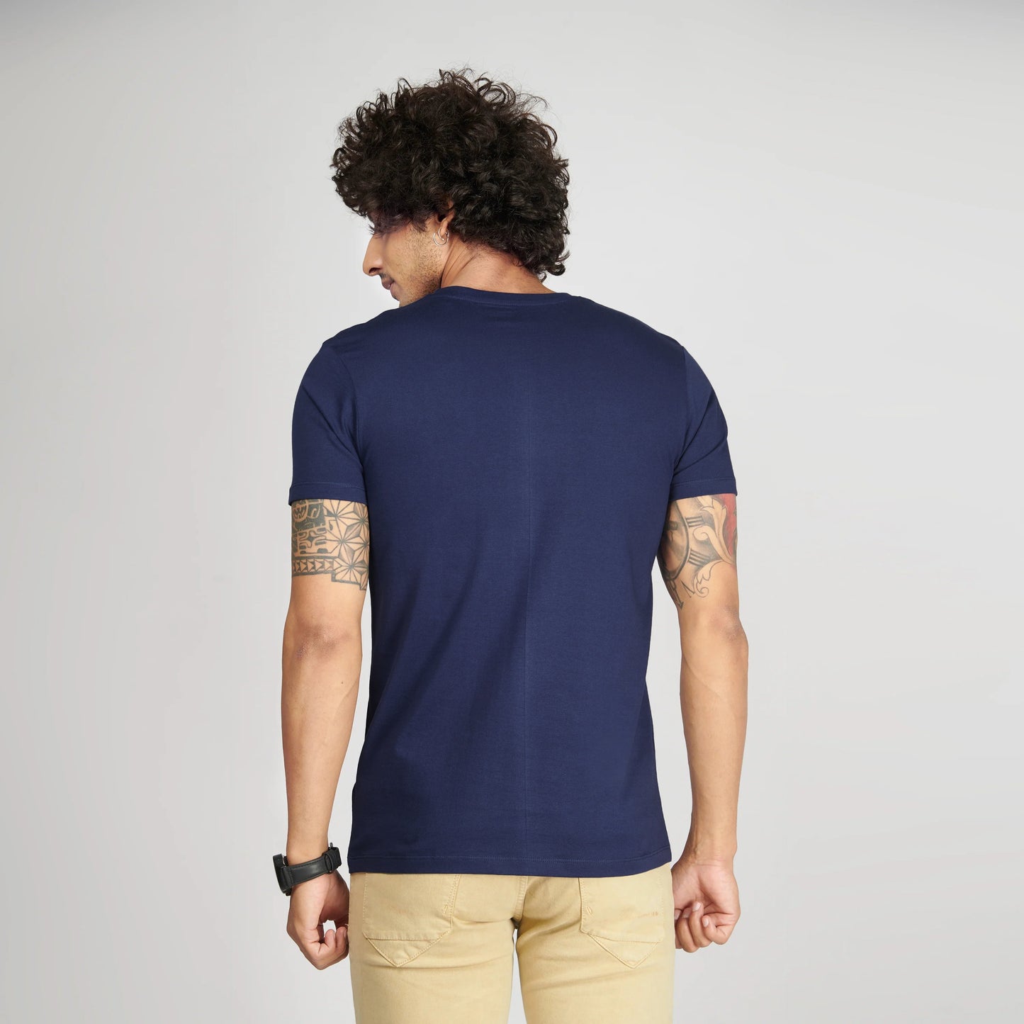 Basic Navy Blue Half Sleeves T-Shirt