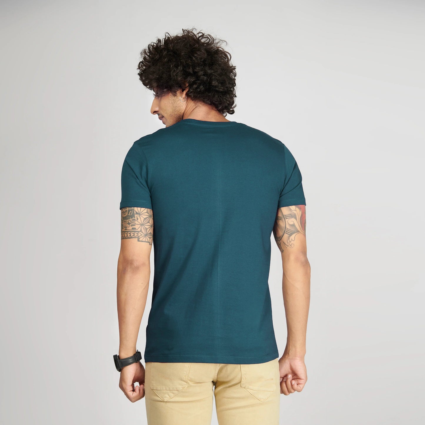 Basic Petroleum Blue Half Sleeves T-Shirt