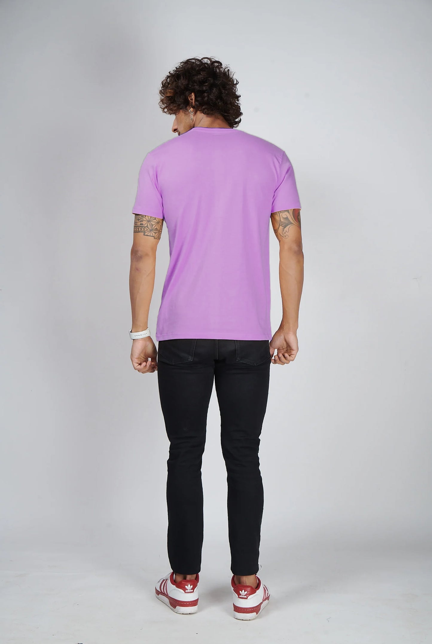 Basic Light Purple Half Sleeves T-Shirt