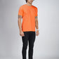 Basic Orange Half Sleeves Crew T-Shirt
