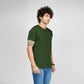 Basic Olive Green Half Sleeves T-Shirt