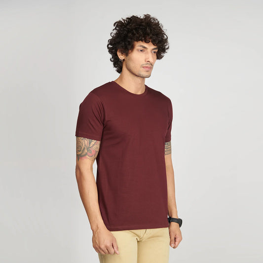 Basic Maroon Half Sleeves T-Shirt