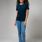 Women's Basic Navy Blue Half Sleeves T-Shirt