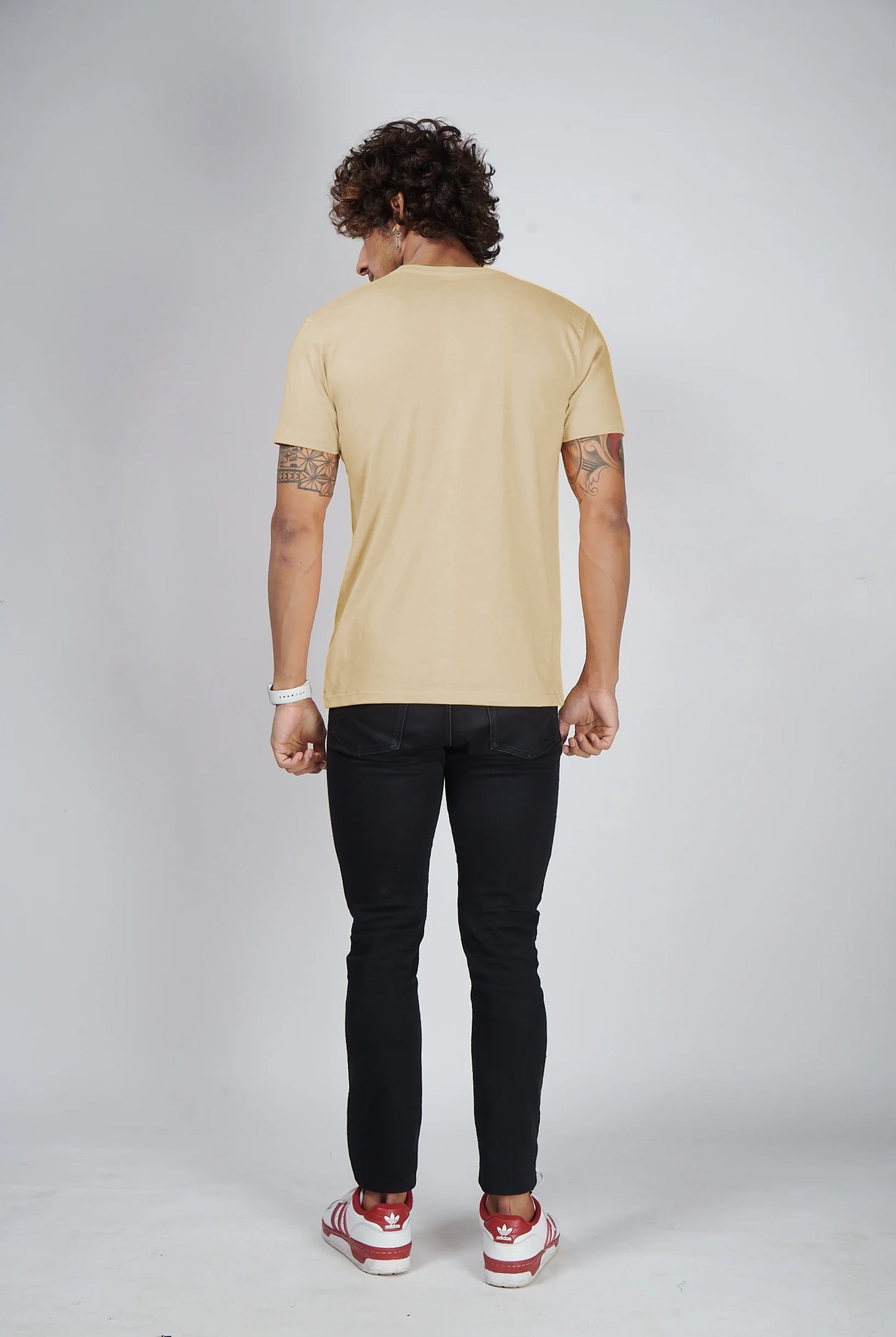 Basic Cream Half Sleeves T-Shirt