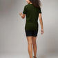 Women's Basic Olive Green Half Sleeves T-Shirt