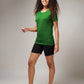 Women's Bottle Green Half Sleeves T-Shirt