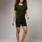 Women's Basic Olive Green Half Sleeves T-Shirt