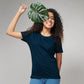 Women's Basic Navy Blue Half Sleeves T-Shirt