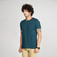 Basic Petroleum Blue Half Sleeves T-Shirt