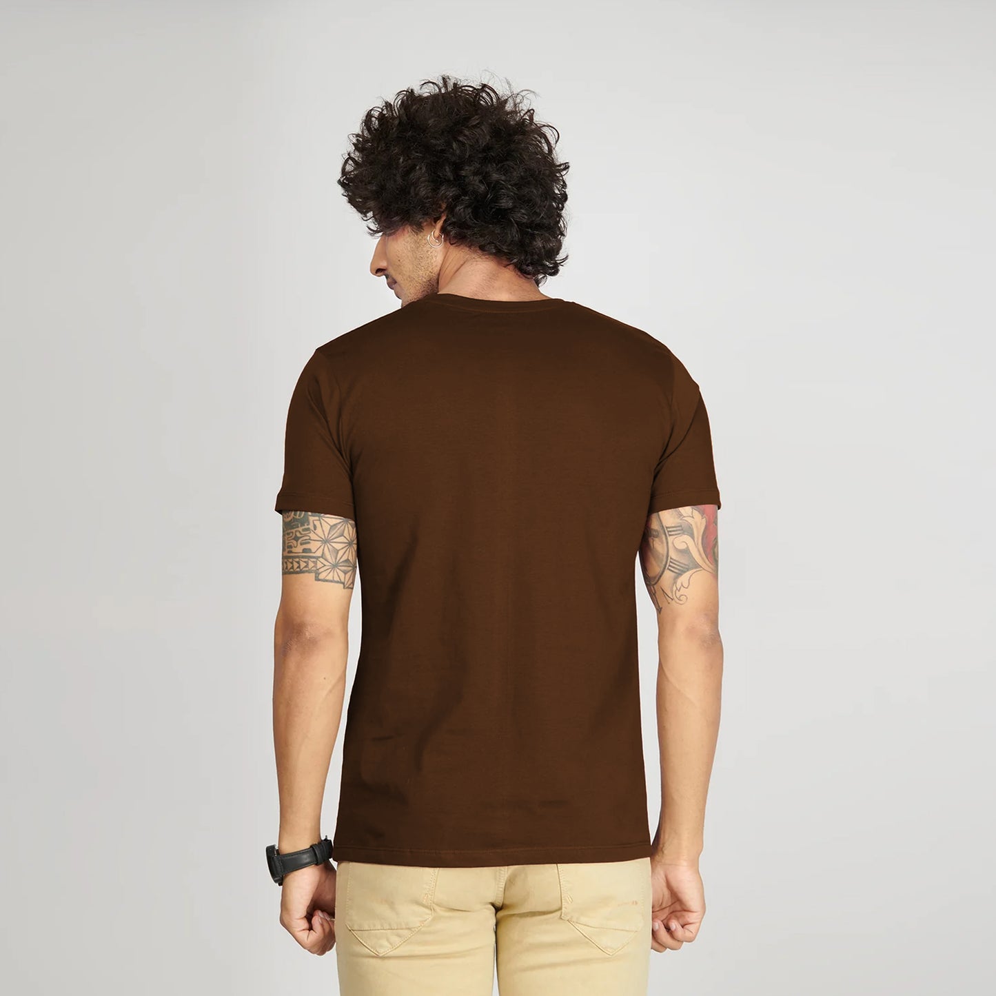 Basic Brown Half Sleeves T-Shirt