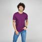 Basic Dark Purple Half Sleeves Crew T-Shirt