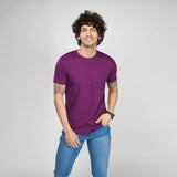 Basic Dark Purple Half Sleeves Crew T-Shirt