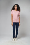 Women's Basic Pink Half Sleeves T-Shirt