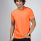 Basic Orange Half Sleeves Crew T-Shirt