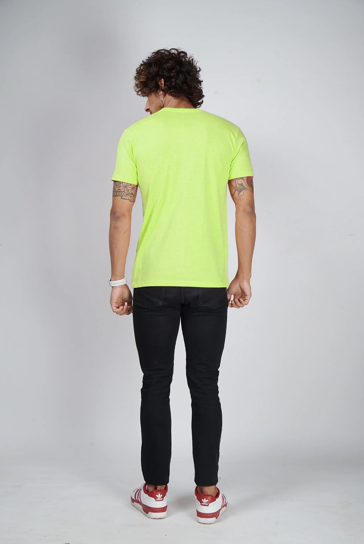 Basic Neon Green Half Sleeves T-Shirt