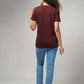Women's Basic Maroon Half Sleeves T-Shirt