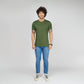 Basic Army Green Half Sleeves T-Shirt