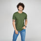 Basic Army Green Half Sleeves T-Shirt