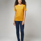 Women's Basic Mustard Half Sleeves T-Shirt