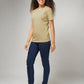 Women's Basic Cream Half Sleeves T-Shirt