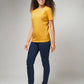 Women's Basic Mustard Half Sleeves T-Shirt