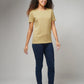 Women's Basic Cream Half Sleeves T-Shirt