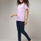 Women's Basic Light Purple Half Sleeves T-Shirt
