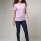 Women's Basic Light Purple Half Sleeves T-Shirt