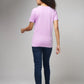 Women's Basic Light Purple Half Sleeves T-Shirt