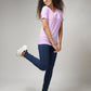 Women's Basic Light Purple Half Sleeves T-Shirt