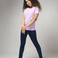 Women's Basic Light Purple Half Sleeves T-Shirt