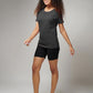 Women's Basic Dark Gray Half Sleeves T-Shirt