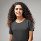 Women's Basic Dark Gray Half Sleeves T-Shirt