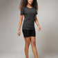 Women's Basic Dark Gray Half Sleeves T-Shirt