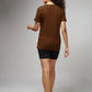 Women's Basic Brown Half Sleeves T-Shirt