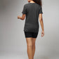 Women's Basic Dark Gray Half Sleeves T-Shirt