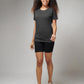 Women's Basic Dark Gray Half Sleeves T-Shirt