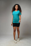Women's Basic Turkish Blue Half Sleeves T-Shirt