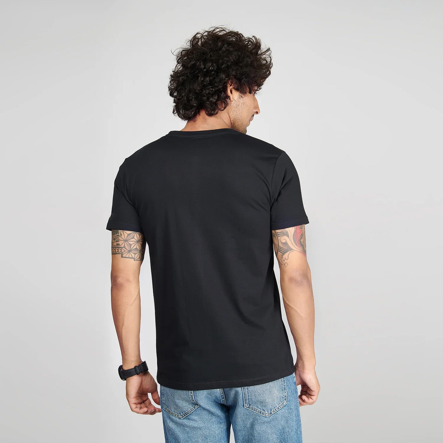 Basic Black Half Sleeves T-Shirt