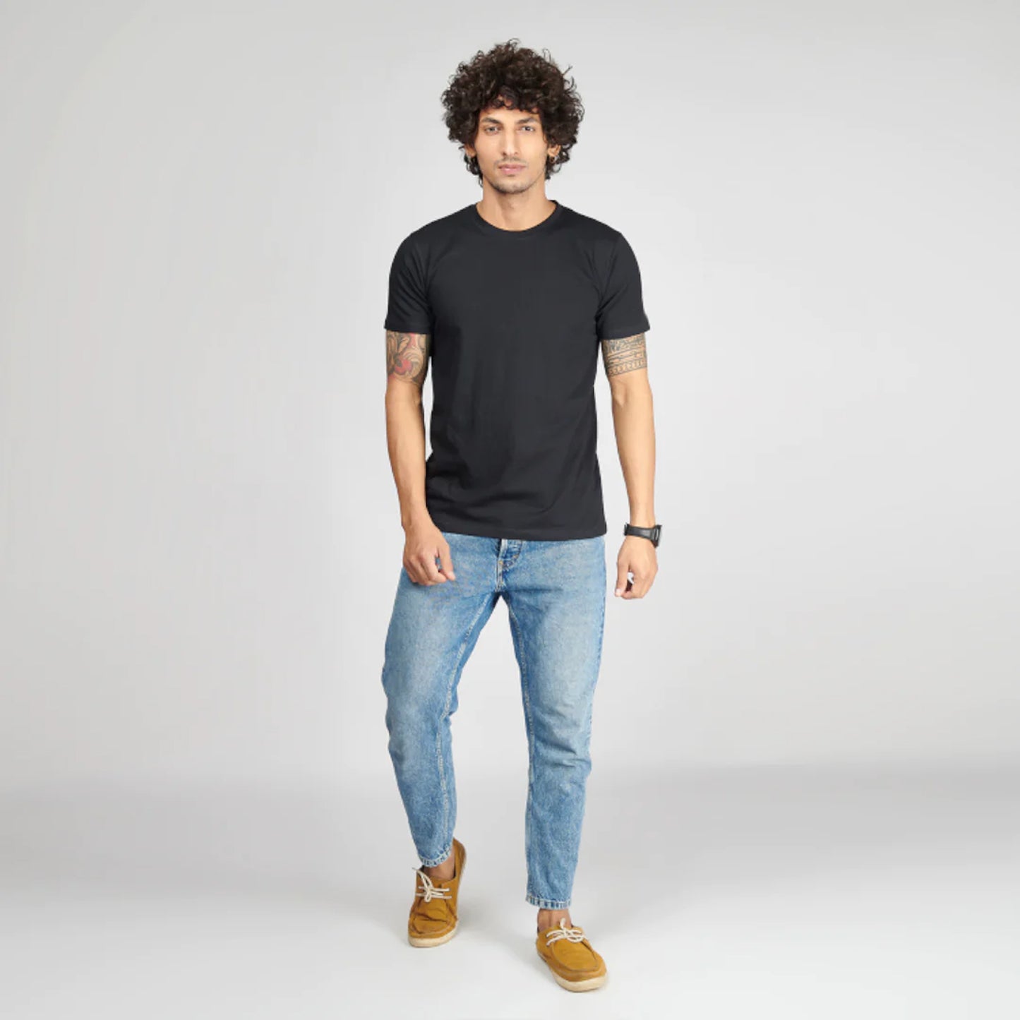 Basic Black Half Sleeves T-Shirt