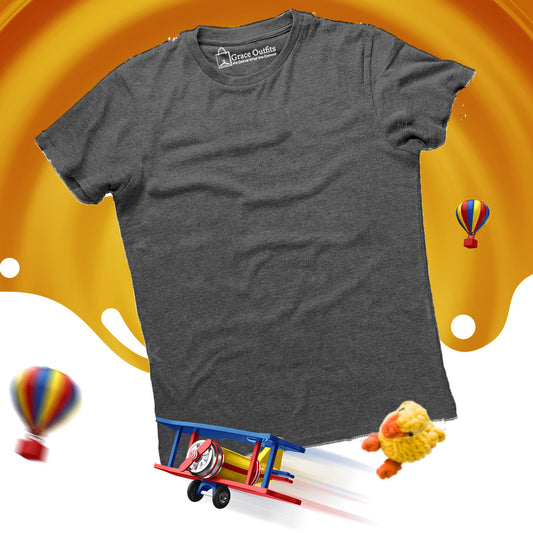 Charcoal Kids Half Sleeves Basic T-Shirt