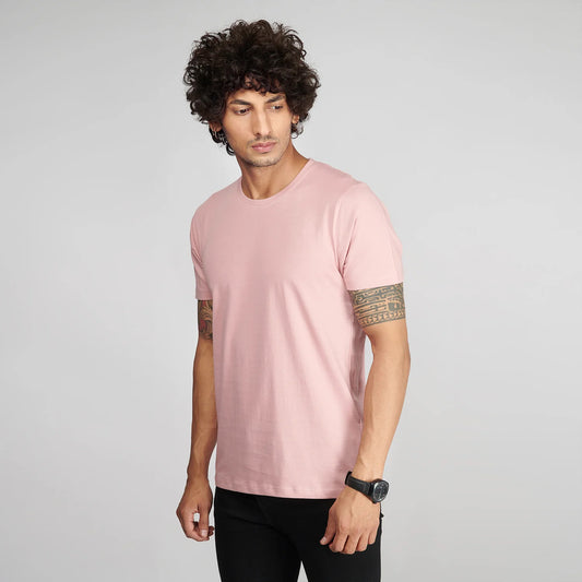 Basic Pink Half Sleeves T-Shirt