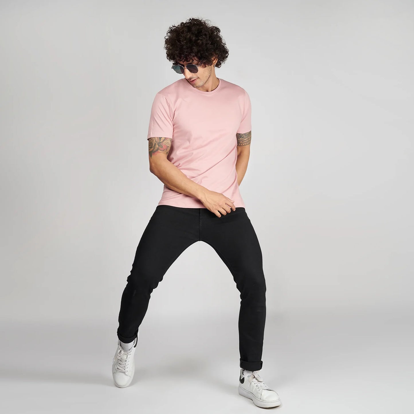 Basic Pink Half Sleeves T-Shirt