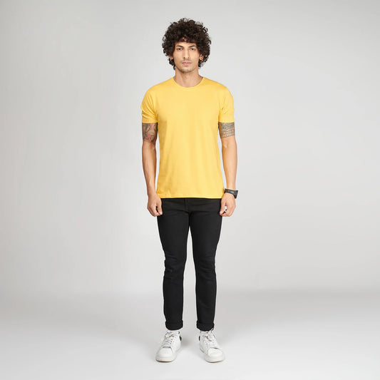 Basic Yellow Half Sleeves T-Shirt